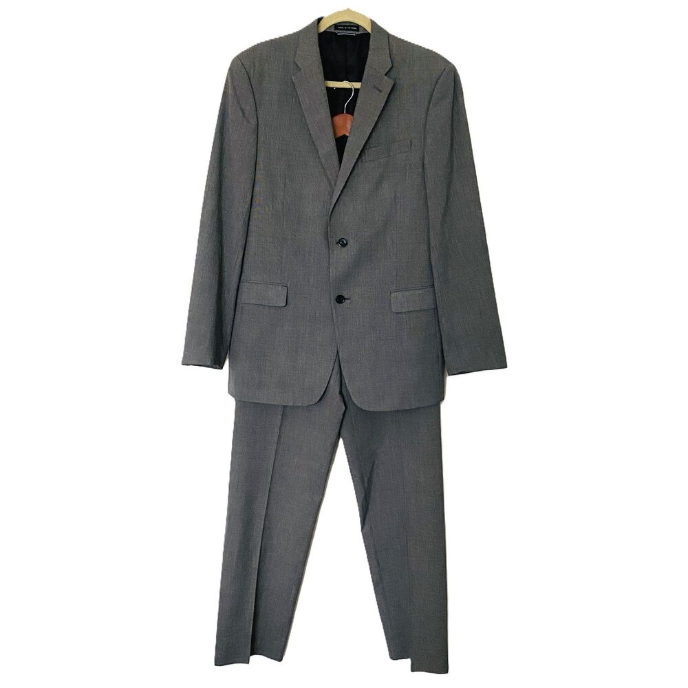 Tommy Hilfiger Gray Check 2-Piece Pants Suit Mens Classic Fit Office Wear Sz L40